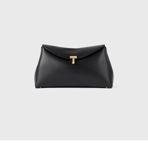 Toteme T Lock Clutch Black and Gold